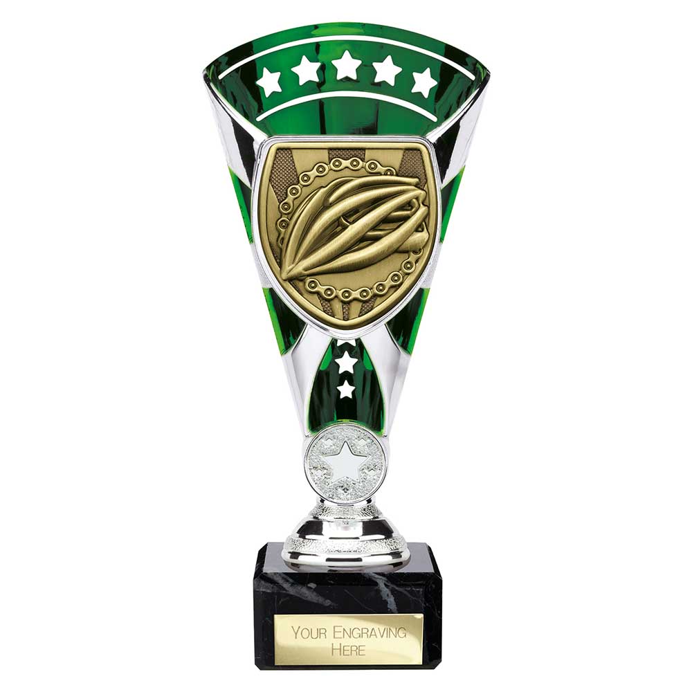 Cobra Star Cycling Trophy Cup Silver And Green