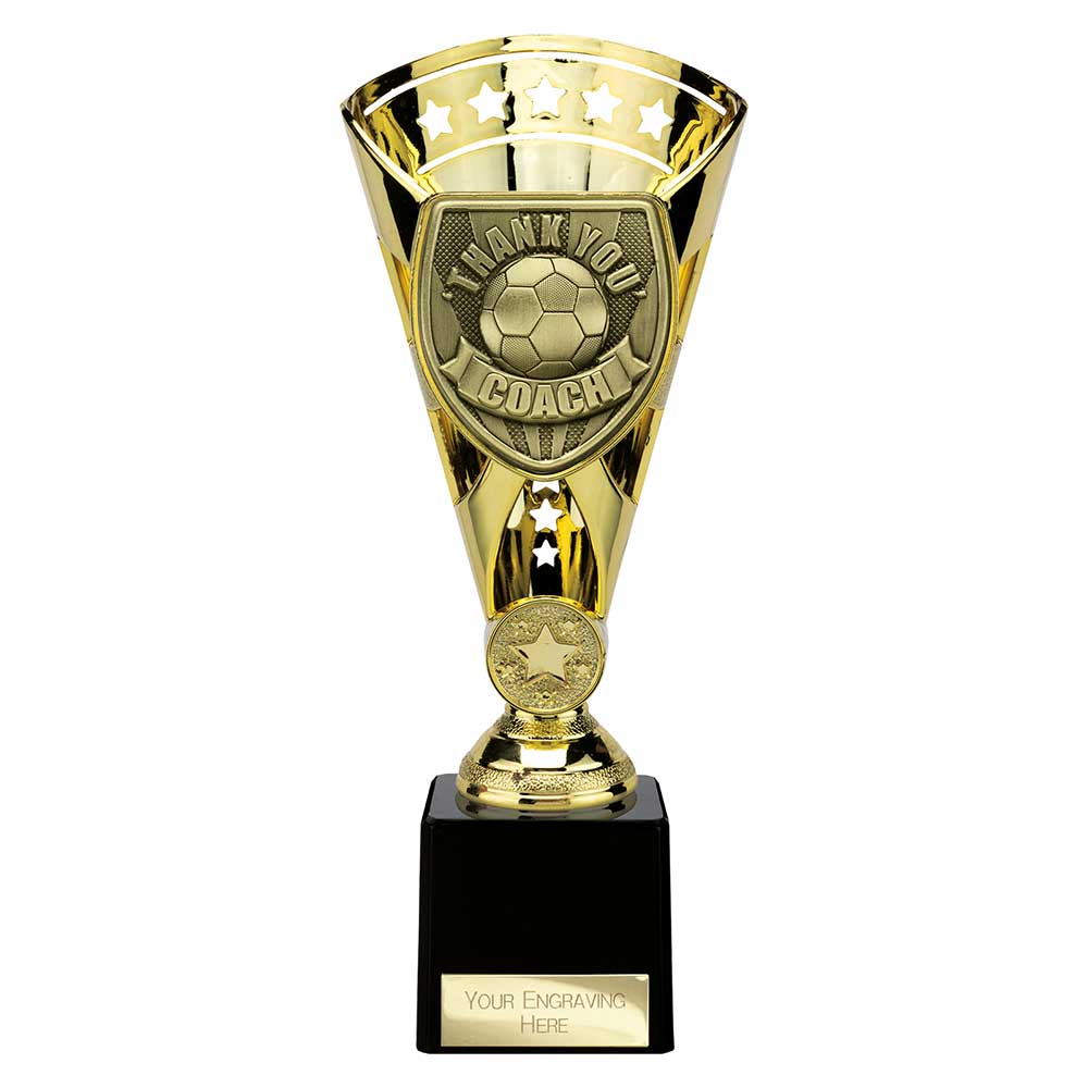 Cobra Star Cup Thank you Coach Football Trophy Award Gold