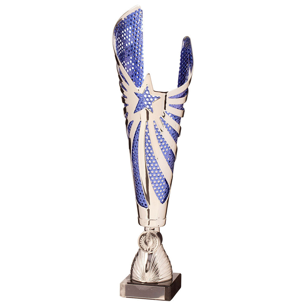 Mega Star Laser Cut Trophy Cup Silver And Blue