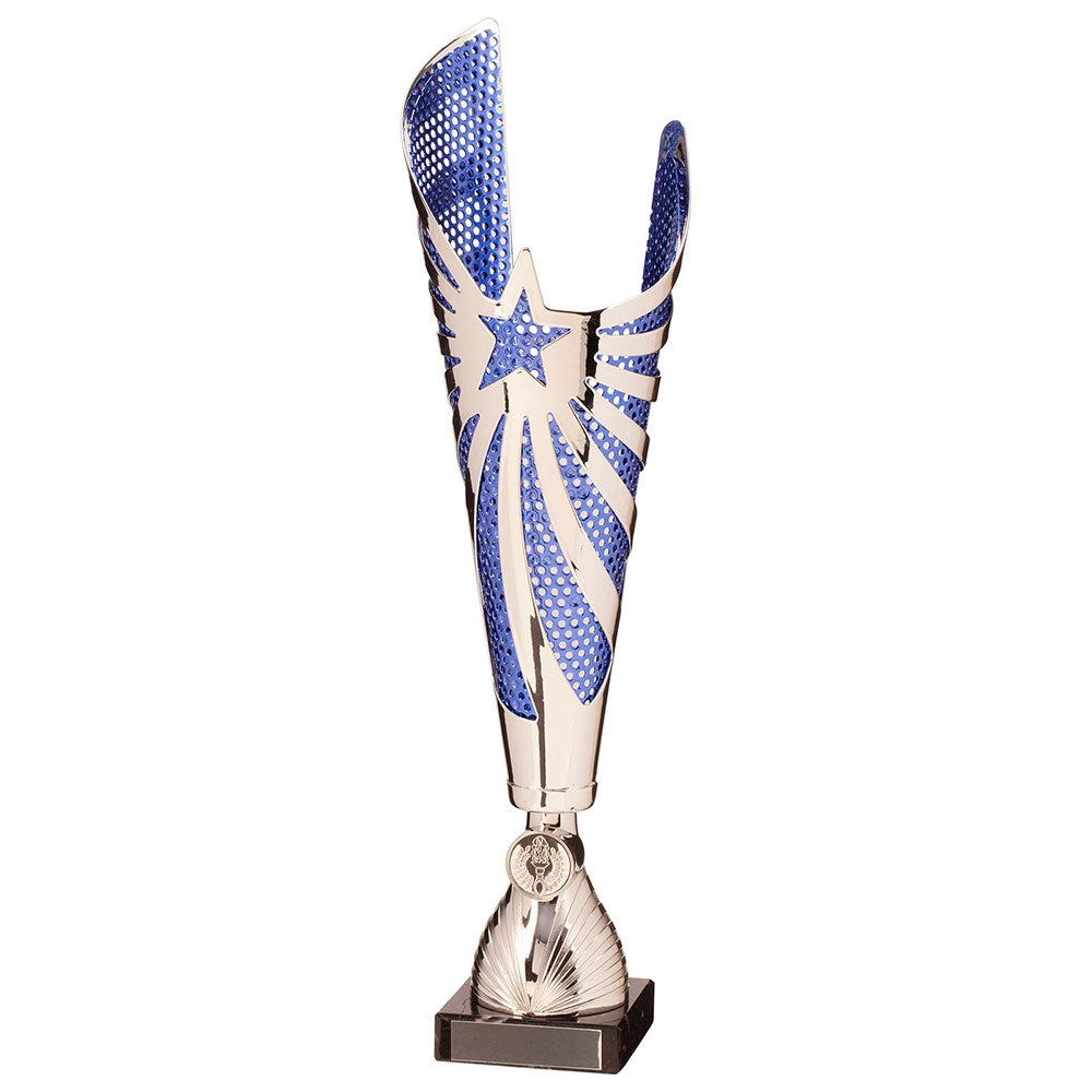 Mega Star Laser Cut Trophy Cup Silver And Blue