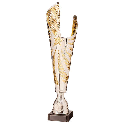 Mega Star Laser Cut Trophy Cup Silver And Gold