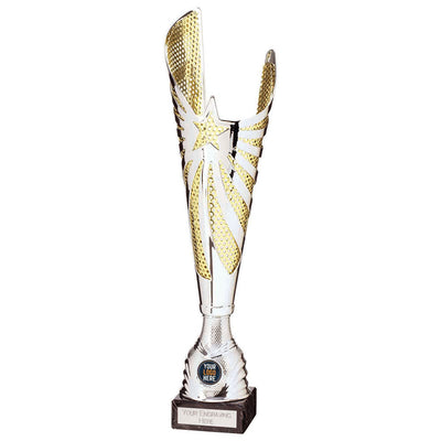 Mega Star Laser Cut Trophy Cup Silver And Gold