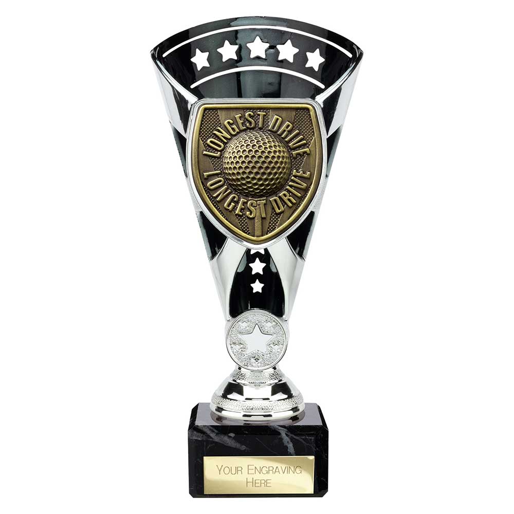 Cobra Star Cup Golf Longest Drive Trophy Award Silver And Black