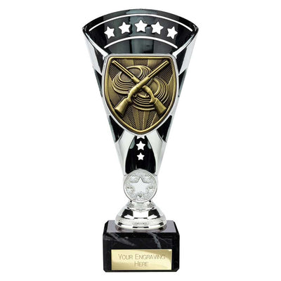 Cobra Star Clay Pigeon Shooting Trophy Cup Silver And Black