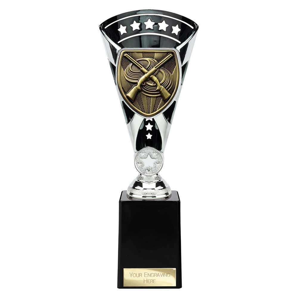 Cobra Star Clay Pigeon Shooting Trophy Cup Silver And Black