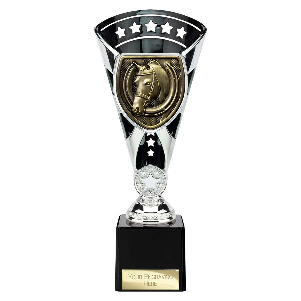 Cobra Star Equestrian Trophy Cup Silver And Black