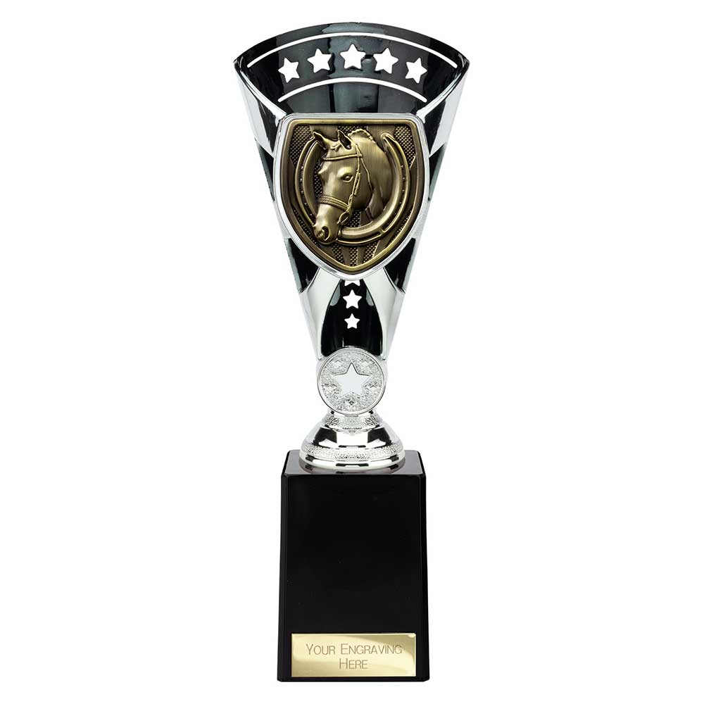 Cobra Star Equestrian Trophy Cup Silver And Black