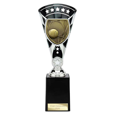 Cobra Star Tennis Trophy Cup Silver And Black