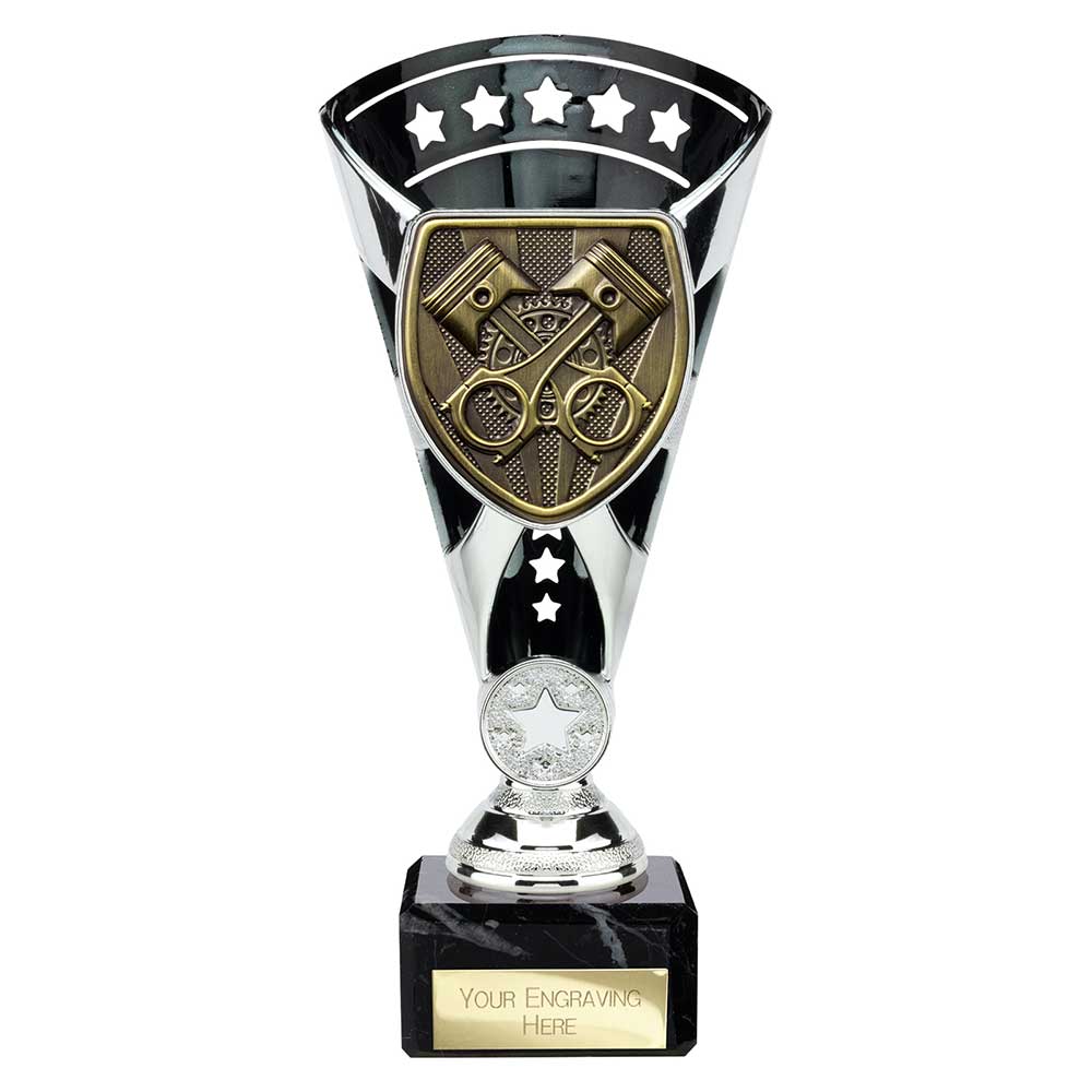 Cobra Star Motorsport Piston Trophy Cup Silver And Black