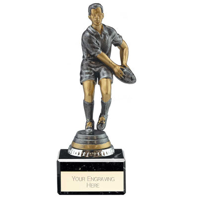 Cyclone Rugby Player Male Trophy Award Silver