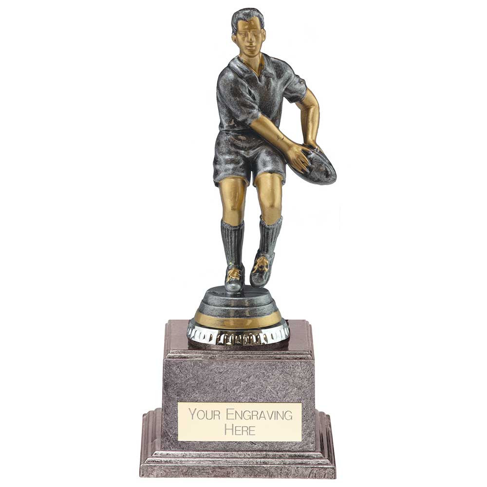 Cyclone Rugby Player Male Trophy Award Silver