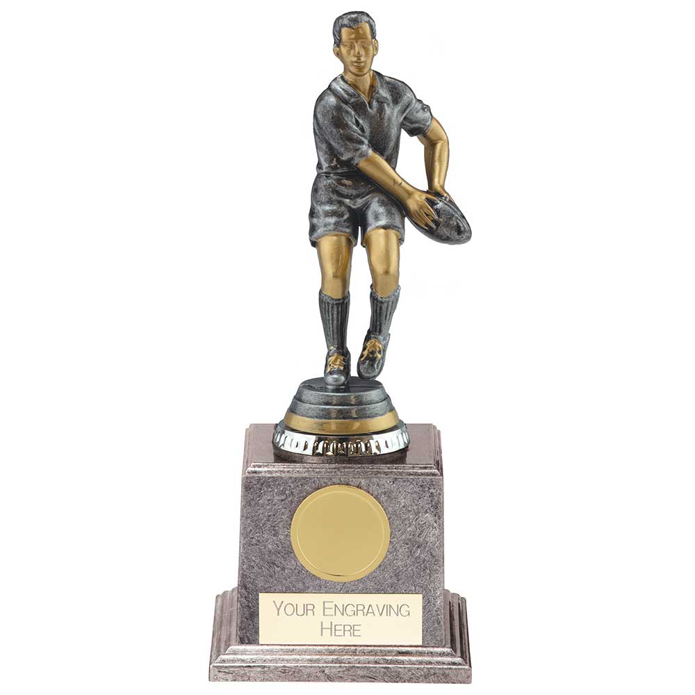 Cyclone Rugby Player Male Trophy Award Silver