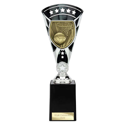 Cobra Star Netball Trophy Cup Silver And Black