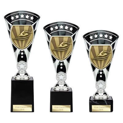 Cobra Star Swimming Trophy Cup Silver And Black