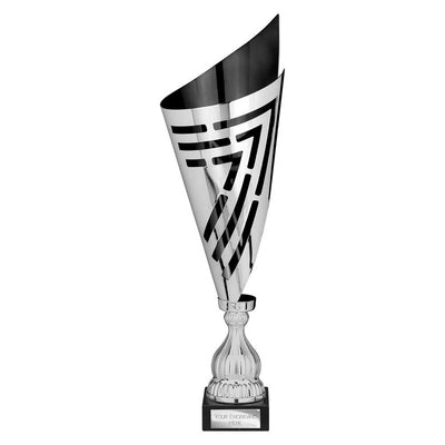 Arrow Laser Cut Trophy Cup Silver Black