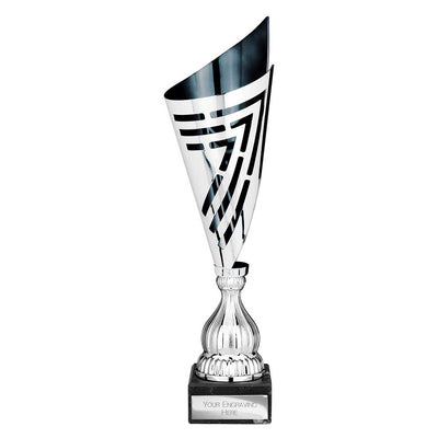 Arrow Laser Cut Trophy Cup Silver Black