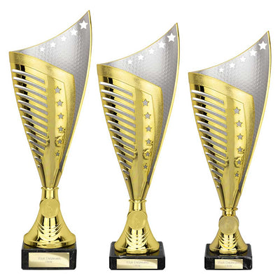 Nebula Laser Cut Trophy Cup Gold Silver