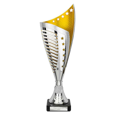 Nebula Laser Cut Trophy Cup Silver Gold