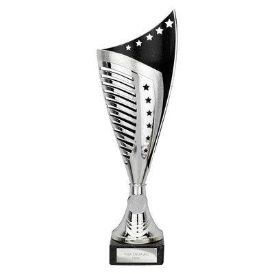 Nebula Laser Cut Trophy Cup Silver Black