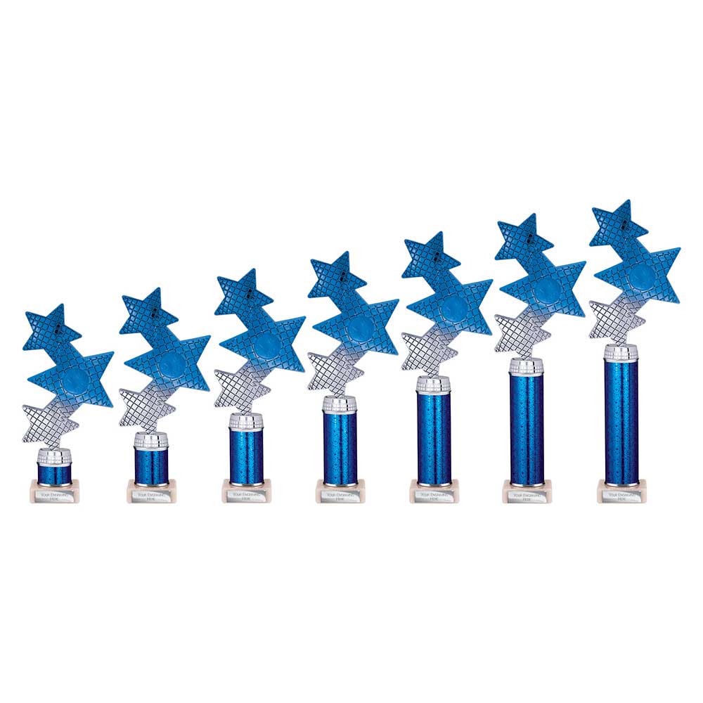 Trinity Star Multisport Tube Trophy Blue Silver