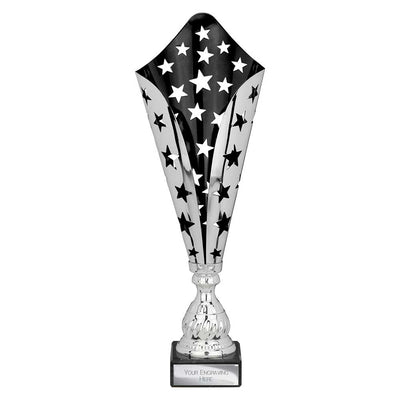 Galaxy Laser Cut Trophy Cup Silver Black