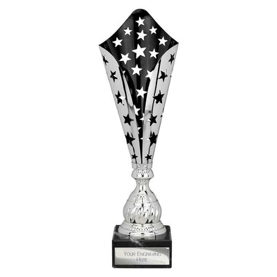 Galaxy Laser Cut Trophy Cup Silver Black