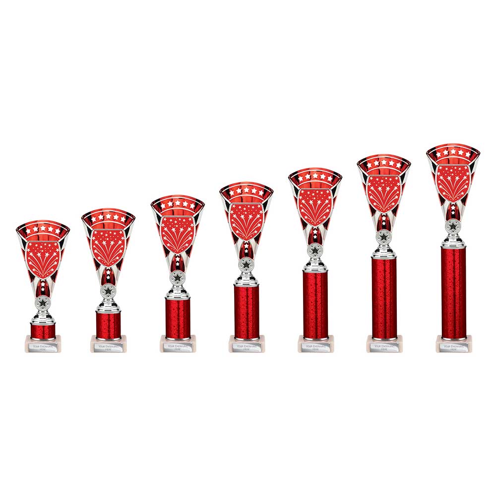 Cobra Star Multisport Tube Trophy Silver Red