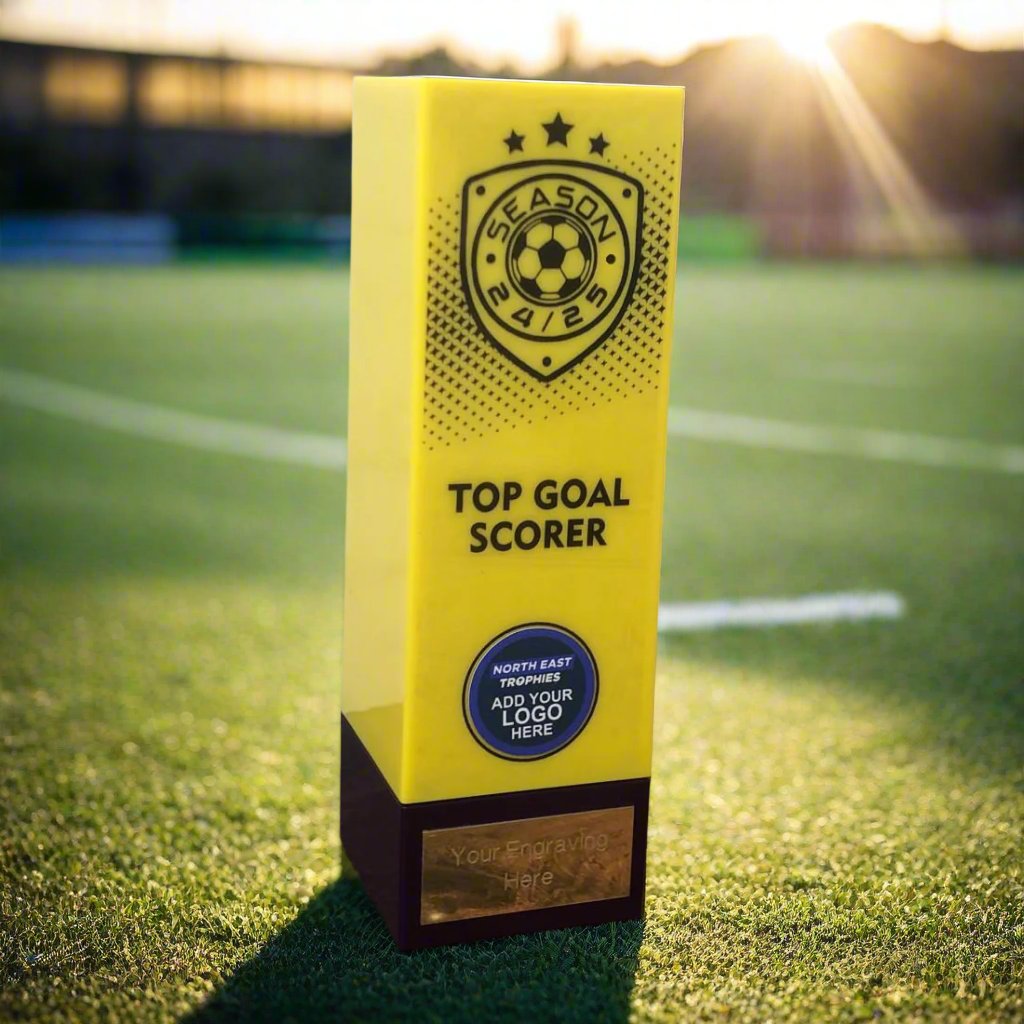 Prodigy Tower Top Goal Scorer Award Trophy Yellow Purple