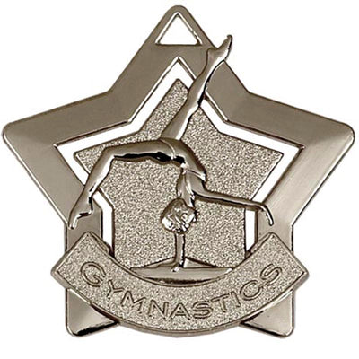 silver gymnastics mini star medal 5 5cm