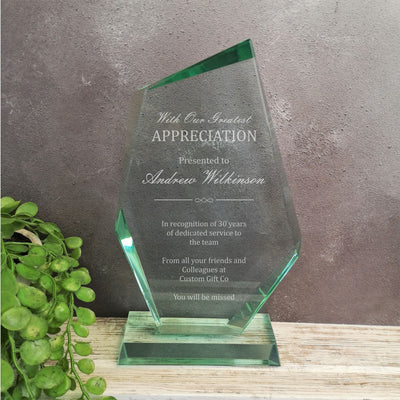 Discovery Appreciation Award Glass Plaque