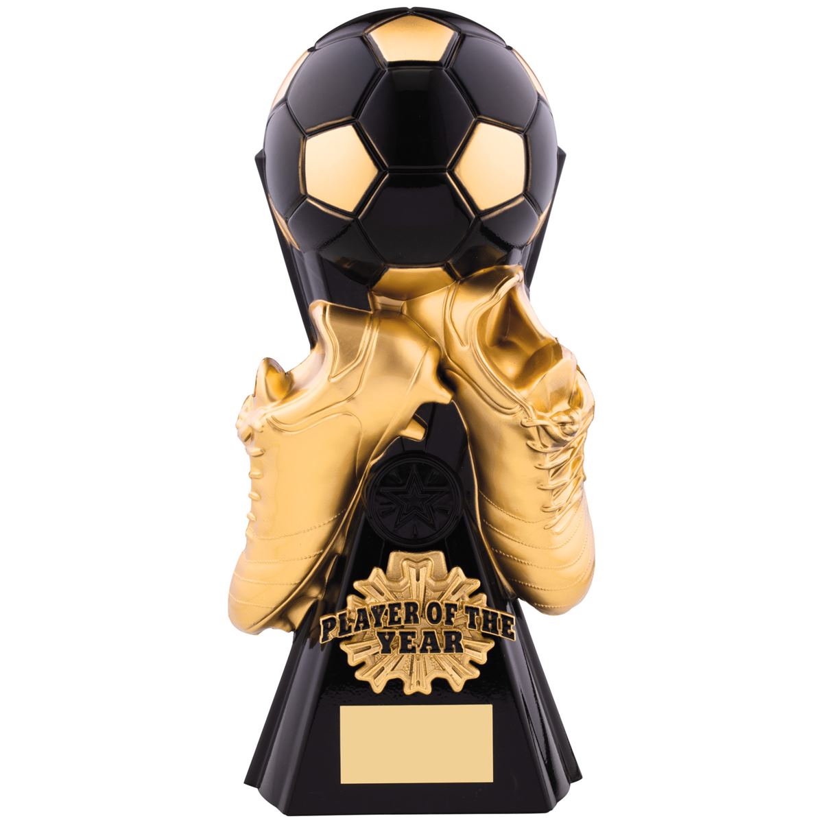 Player of the Year Gravity Football Trophy in Black and Gold