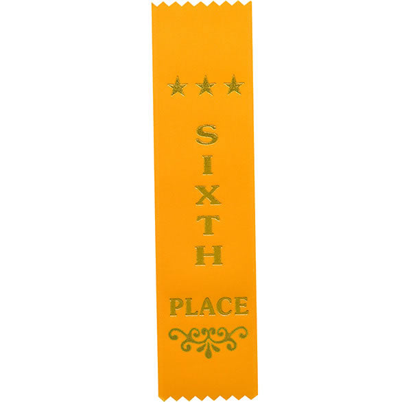 6Th Place Competition Ribbon Yellow