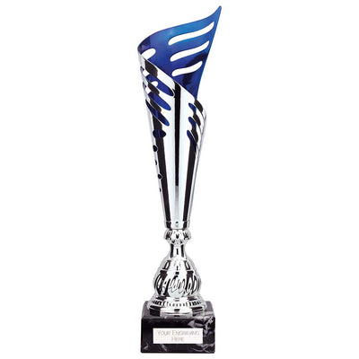 Atlantis Silver Blue Laser Cut Trophy Cup