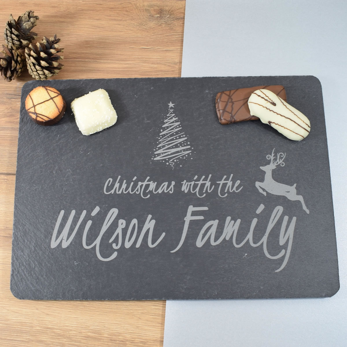 Personalised Christmas Serving Board or Christmas Placemats - Christmas Deer